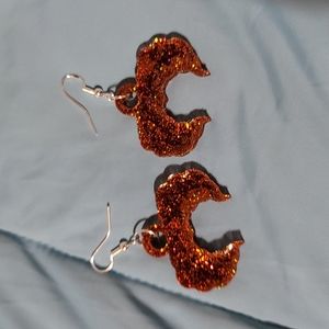 Orange dangle earrings